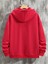 Kırmızı Power Baskılı Oversize Kapüşonlu Erkek Sweatshirt 2