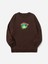 Unısex Kahverengi Kurbağa Baskılı Bisiklet Yaka Oversize Sweatshirt 1