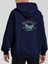 Lacivert Helpfully Baskılı Oversize Kapüşonlu Erkek Sweatshirt 1