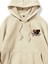 Bej After Before Bathing Baskılı Oversize Kapüşonlu Erkek Sweatshirt 3