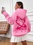 Pembe Nice Summer Baskılı Oversize Kapüşonlu Unisex Sweatshirt 2