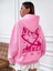 Pembe Nice Summer Baskılı Oversize Kapüşonlu Unisex Sweatshirt 3