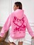 Pembe Nice Summer Baskılı Oversize Kapüşonlu Unisex Sweatshirt 4