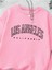 Pembe California Baskılı Oversize Bisiklet Yaka Kadın Sweatshirt 4