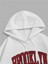 Beyaz Brooklyn New York Baskılı Oversize Kapüşonlu Erkek Sweatshirt 2