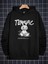 Siyah Terrific Baskılı Oversize Kapüşonlu Erkek Sweatshirt 1