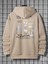 Bej The Blue Sky Baskılı Oversize Kapüşonlu Erkek Sweatshirt 2