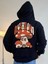 Siyah Mushroom Mantar Baskılı Oversize Kapüşonlu Erkek Sweatshirt 1