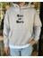 Gri Run Or Burn Baskılı Oversize Kapuşonlu Erkek Sweatshirt 1
