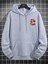 Açık Gri Mushroom Mantar Baskılı Oversize Kapüşonlu Erkek Sweatshirt 3