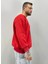 Erkek Kırmızı Snoop Dogg Baskılı Oversize Bisiklet Yaka Sweatshirt 2