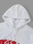 Beyaz Brooklyn Oval Yazı Baskılı Oversize Kapüşonlu Erkek Sweatshirt 3