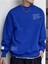 Mavi World Is Full Baskılı Oversize Bisiklet Yaka Erkek Sweatshirt 1