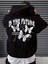 Siyah In The Future Baskılı Oversize Kapüşonlu Erkek Sweatshirt 1