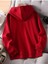 Kırmızı Geyik Baskılı Oversize Kapüşonlu Erkek Sweatshirt 3
