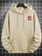 Bej Mushroom Mantar Baskılı Oversize Kapüşonlu Erkek Sweatshirt 3