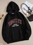 Siyah New York 1898 Baskılı Oversize Kapuşonlu Erkek Sweatshirt 1