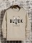 Bej Black Baskılı Oversize Bisiklet Yaka Erkek Sweatshirt 1