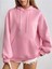 Pembe Waving Baskılı Oversize Kapüşonlu Unisex Sweatshirt 2