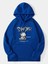 Sax Mavi Tavşan Baskılı Oversize Erkek Sweatshirt 1