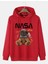 Unisex Kırmızı Ayıcıklı Nasa Baskılı Sweatshirt 1