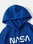 Mavi 3 Astronot Nasa Baskılı Oversize Kapüşonlu Erkek Sweatshirt 4
