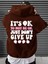Kahverengi It's Ok Baskılı Oversize Kapüşonlu Erkek Sweatshirt 1