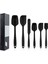 Silikon Spatula, Pişirme, Pişirme ve Karıştırma Için 6 Parçalı Isıya Dayanıklı Kauçuk Spatula Seti Mutfak Gereçleri Paslanmaz Çelik Çekirdekli Dikişsiz Tek Parça Spatula (Siyah) (Yurt Dışından) 1