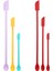 Mini Silikon Teleskopik Spatula ve Kepçe Kaşık, Mini Makyaj Spatula, Pişirme Için Isıya Dayanıklı Silikon Spatula Setleri, Kozmetik (Renkli+Kırmızı) (Yurt Dışından) 1