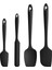 Silikon Spatula Seti, Bulaşık Makinesinde Yıkanabilir, Kusursuz Tasarım, Temizlemesi Kolay, Pişirme ve Pişirme Için Iyi Kauçuk Gereç, 4 Parça (Siyah) (Yurt Dışından) 1