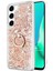 Samsung Galaxy S23 Kılıf Glitter Liquid Holder Gold 1