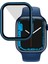 Apple Watch Serisi 7 /8 41MM Mat Pc Saat Kılıfı Temperli Cam Ekran Koruyucu ile Elektrokaplama Saat Kapak Koruyucusu - Mavi (Yurt Dışından) 5