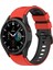 Samsung Galaxy 5 40MM/WATCH 5 44MM/WATCH 5 Pro 45MM/WATCH4 40MM/WATCH4 44MM/WATCH4 Classic 42MM Silikon Saat Band Çift Renk Değiştirme Kayışı - Kırmızı/siyah (Yurt Dışından) 2