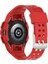 Samsung Galaxy Watch 4 40MM Tek Parçalı Yumuşak Tpu Akıllı Saat Saat Kılıflı Yedek Bilek Kayışı - Kırmızı (Yurt Dışından) 2