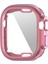 Apple Watch Ultra 49MM Yumuşak Şeffaf Tpu Çok Yönlü Koruyucu Kasa Elektrokaplama Metal Renk Çerçevesi Kapağı - Pembe (Yurt Dışından) 1