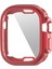 Apple Watch Ultra 49MM Yumuşak Şeffaf Tpu Çok Yönlü Koruyucu Kasa Elektrokaplama Metal Renk Çerçevesi Kapağı - Kırmızı (Yurt Dışından) 1