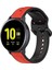 Samsung Galaxy Active2 44MM 40MM Spor Bantları Çift Renk 20MM Silikon Yedek Kayış - Kırmızı/siyah (Yurt Dışından) 5