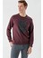 Slim Fit Bisiklet Yaka Önü Baskılı 2 İplik Erkek Sweatshirt 1