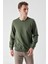 Slim Fit  Bisiklet Yaka Düz Renk 2 İplik Erkek Sweatshirt 4