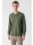 Slim Fit Bisiklet Yaka Düz Renk 2 İplik Erkek Sweatshirt 1