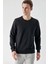 Slim Fit  Bisiklet Yaka Düz Renk 2 İplik Erkek Sweatshirt 4