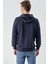 Slim Fit Kapşonlu Önü Baskılı 2 İplik Erkek Sweatshirt 5