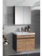 Çiğdem 55 cm Antrasit Gri Mat-Atlantik Çam Mdf Seramik Lavabolu Asma Banyo Dolabı Takımı 2