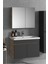 Çiğdem 80 cm Atlantik Çam-Antrasit Gri Mat Mdf Seramik Lavabolu Asma Banyo Dolabı Takımı 2