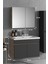 Çiğdem 80 cm Atlantik Çam-Antrasit Gri Mat Mdf Seramik Lavabolu Asma Banyo Dolabı Takımı 5