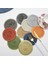 2CD-51009-016 30 cm Yuvarlak Pamuk Dokuma Iskandinav Kaymaz Mutfak Aksesuarları Placemat Coaster Yalıtım Pedi Kahve Fincanı Masa Mat Peçete Ev 51009 (Yurt Dışından) 2