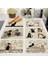2CD-MA0125-4 Bkack Kedi Desen Pamuk Keten Ped Yemek Masası Paspaslar Coaster Kase Fincan Mat Desen Mutfak Placemat 42*32 cm Ev Dekor MA0125 (Yurt Dışından) 3