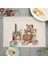 LE458 42X32 cm 2023 Noel Ağacı Sevimli Hayvan Süslemeleri Placemat Keten Yemek Masası Paspaslar Coaster Pad Kase Kahve Fincanı Mat Masa Örtüsü 42X32 cm (Yurt Dışından) 1