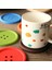 Mavi Çoklu Renkler Silikon Kap Mat Sevimli Renkli Düğme Fincan Coaster Fincan Yastık Tutucu Içecek Fincan Placemat Mat Pedleri Kahve Pedi (Yurt Dışından) 2