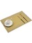 Sarı Altın 4 Adet 6/4 Adet Dikdörtgen Placemat Restoran Yıkanabilir Pvc Dayanıklı Yemek Masası Örgü Paspaslar Çerçeve Teslin Disk Kase Coaster Kaymaz Ped (Yurt Dışından) 3
